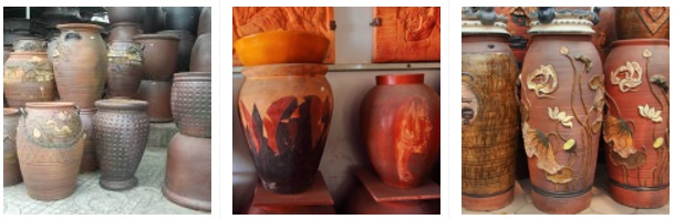 Some pictures illustrate Vinh Long red ceramics